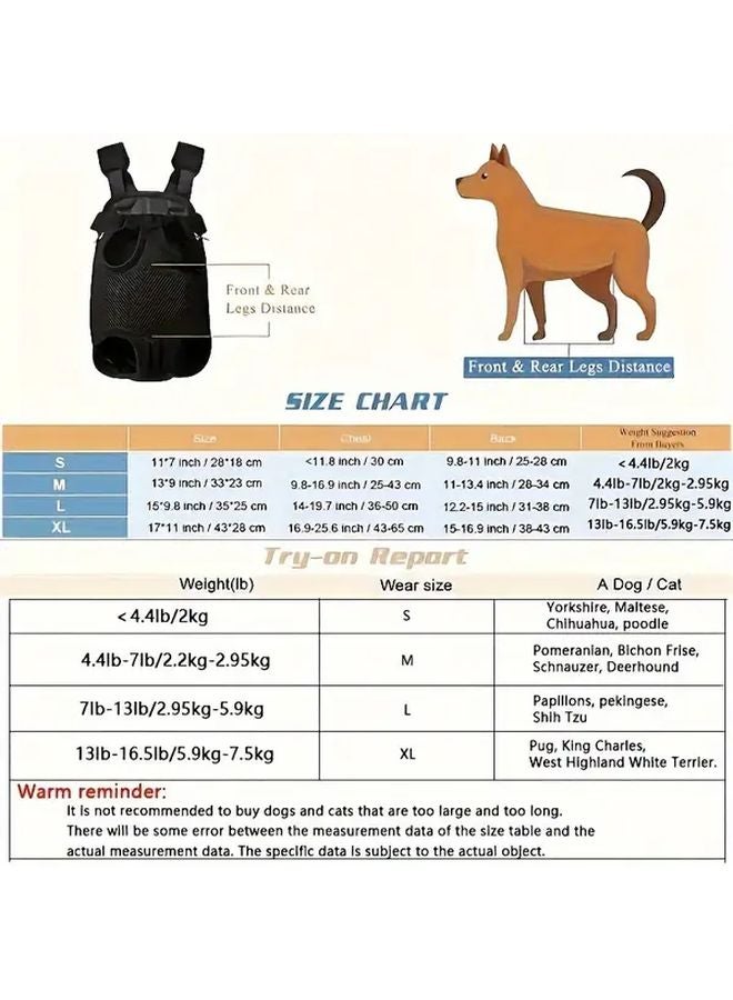 Iridescent Pet Sling Carrier Breathable Leak Proof Chest Strap Secure Zip For Cats Dogs Size S - Image 2